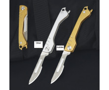 All-steel No. 24 Scalpel Pocket Small EDC Telescopic Retractable Box Cutter Precision Craft Utility Knife UD408840